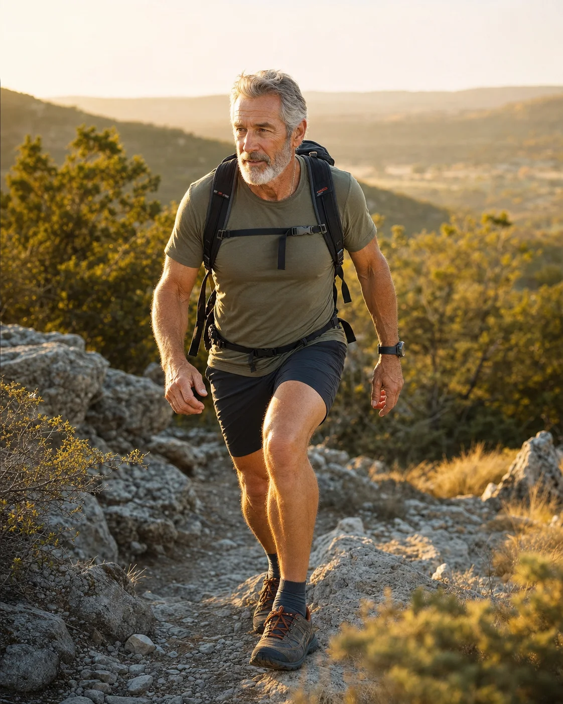 Hiker on a rocky trail